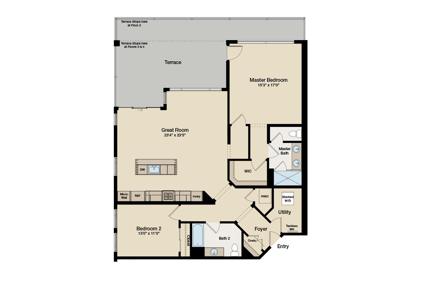 Rhythm condo floorplan - Residence B